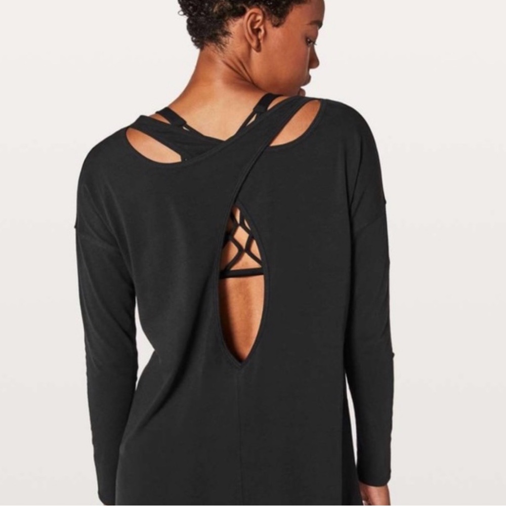 Lululemon Back Into It Long Sleeve Black Women's Top
